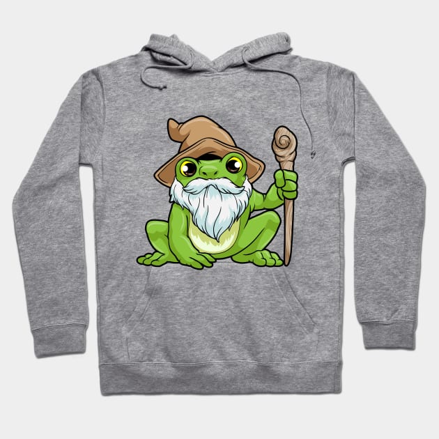 Frog as Magician with Magic wand Hoodie by Markus Schnabel